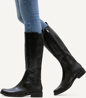 dámské kožené kozačky caprice 25525-45 black