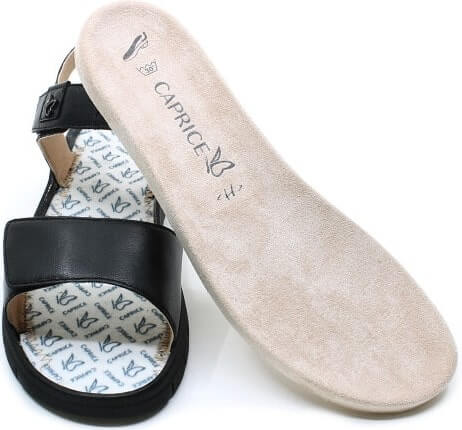 caprice 28701-42 black dámské sandály