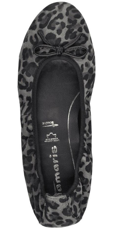 tamaris 22116-41 grey leopard dámské balerínky