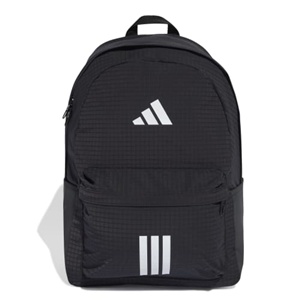 Černý batoh adidas s bílými detaily, přední pohled