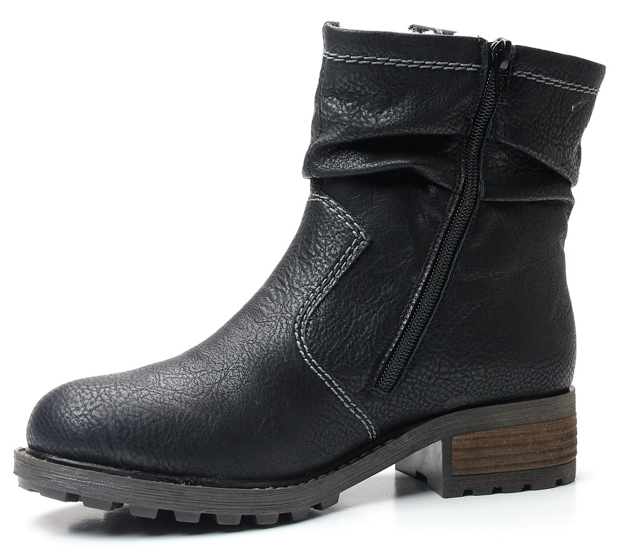 RIEKER Y0463-00 black, dámské polokozačky