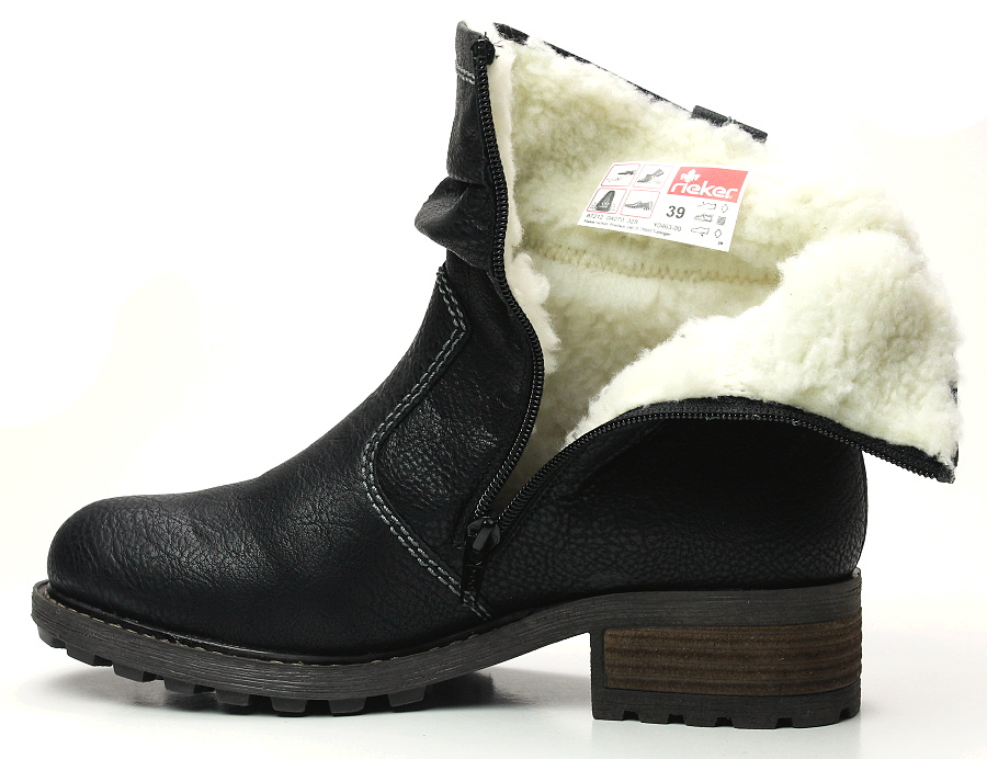 RIEKER Y0463-00 black, dámské polokozačky