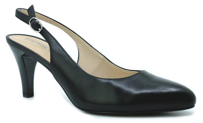 CAPRICE 29606-42 black nappa, dámské lodičky vel.39