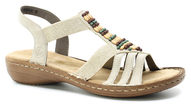 RIEKER 60851-62 beige, dámské sandály