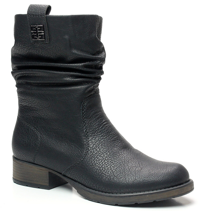 RIEKER Z9583-00 black, dámské polokozačky