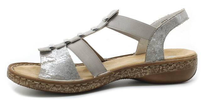 RIEKER 62850-90 metallic, dámské sandály vel.38