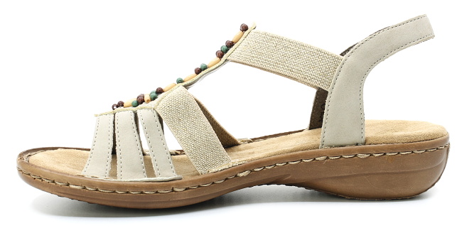 RIEKER 60851-62 beige, dámské sandály