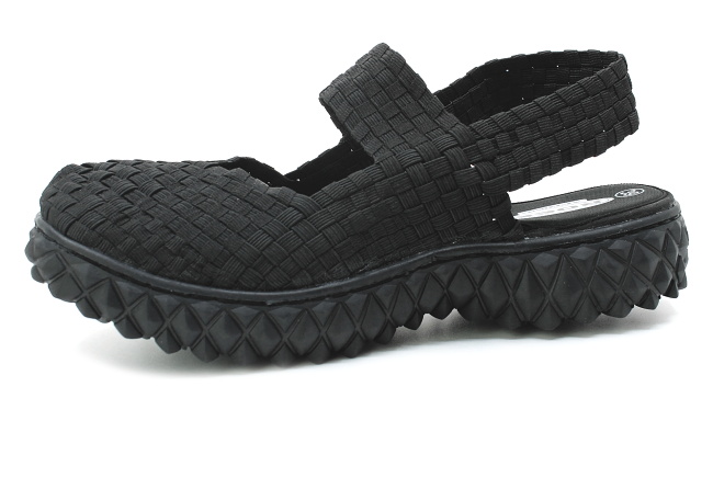 ROCK SPRING Over sandal all black, dámská obuv