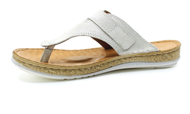 ORTO PLUS 4081-C01 stříbrné, dámské žabky