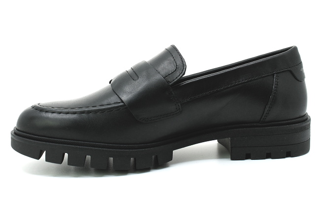TAMARIS 1-24702-43 black leather, dámské mokasíny