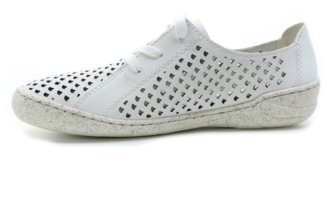 RIEKER 54516-80 white, dámské letní polobotky 