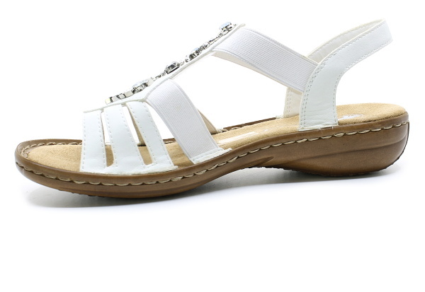 RIEKER 60839-80 white, dámské sandály