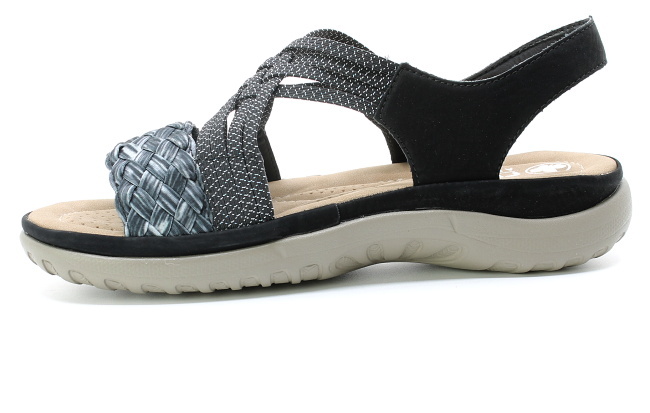RIEKER 64889-00 black, dámské sandály vel.40