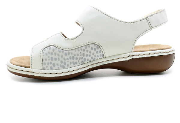 RIEKER 65989-82 white, dámské sandály