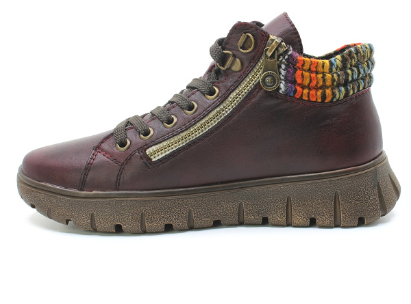 RIEKER N1305-35 red, dámská kotníková obuv