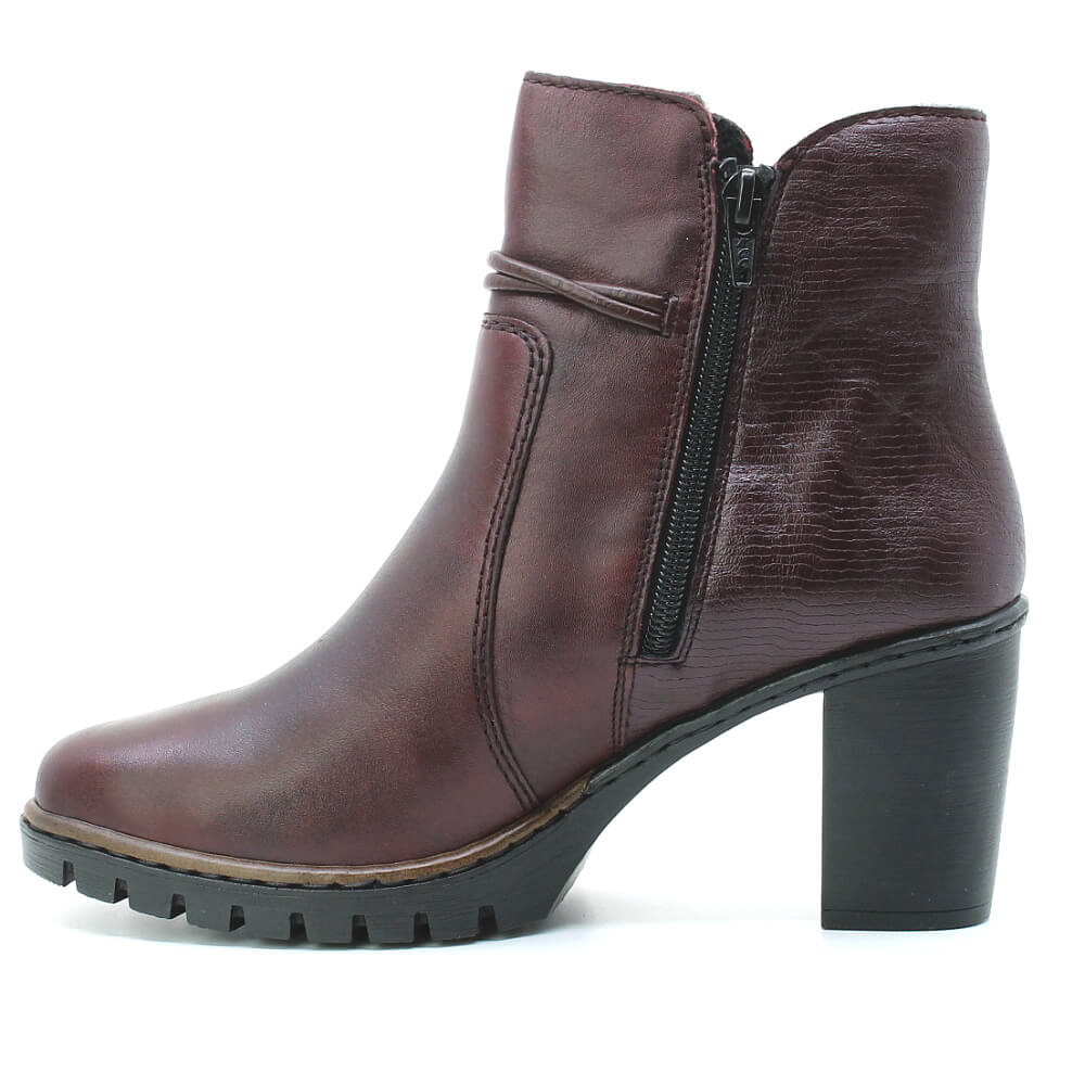 RIEKER Y2567-35 red, dámské polokozačky