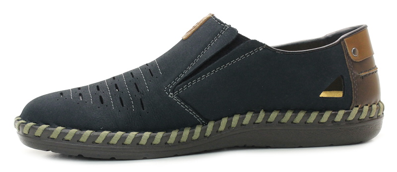 RIEKER B2457-14 blau, pánské mokasíny 