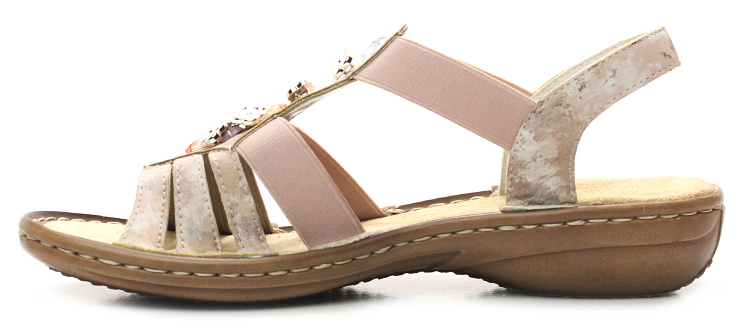 RIEKER 60855-31 rosa, dámské sandály