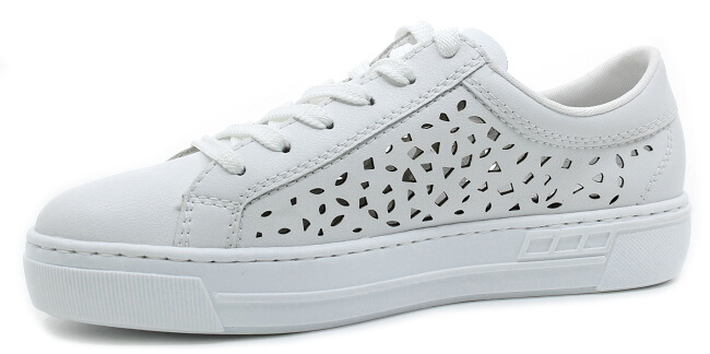 RIEKER L8831-80 white, dámské letní polobotky 
