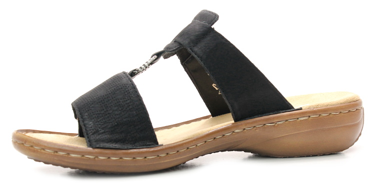 RIEKER 60885-00 black, dámské pantofle