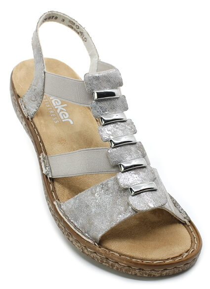 RIEKER 62850-90 metallic, dámské sandály vel.38