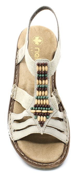 RIEKER 60851-62 beige, dámské sandály