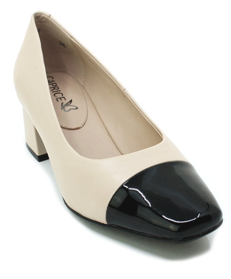 CAPRICE 22305 beige/black, dámské lodičky
