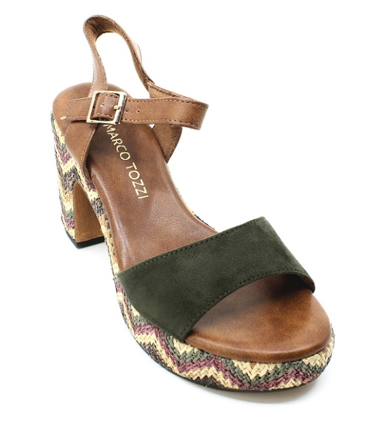 MARCO TOZZI 2-28008-42 khaki comb, dámské sandály vel.42