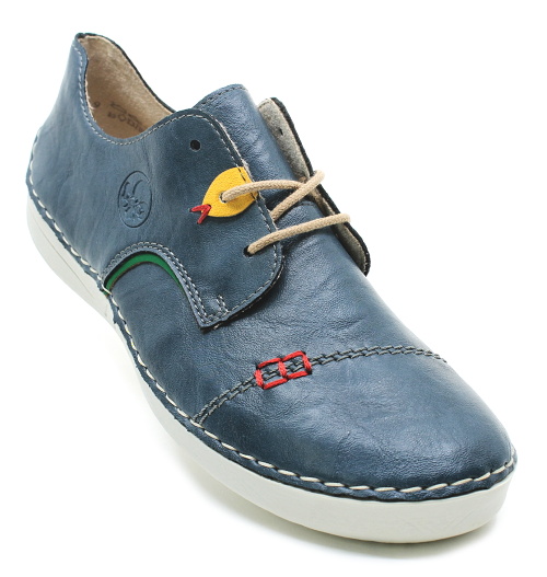 RIEKER 52528-14 blue, dámské polobotky