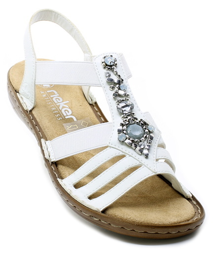 RIEKER 60839-80 white, dámské sandály