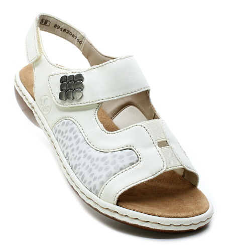 RIEKER 65989-82 white, dámské sandály