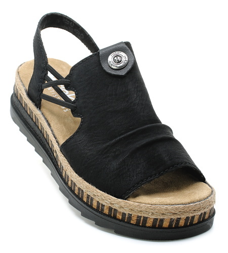 RIEKER V7972-00 black, dámské sandály vel.41