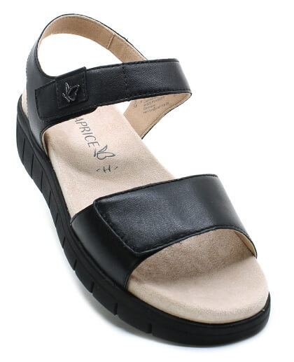 CAPRICE 9-28701-42 black/blk sole, dámské sandály vel.39