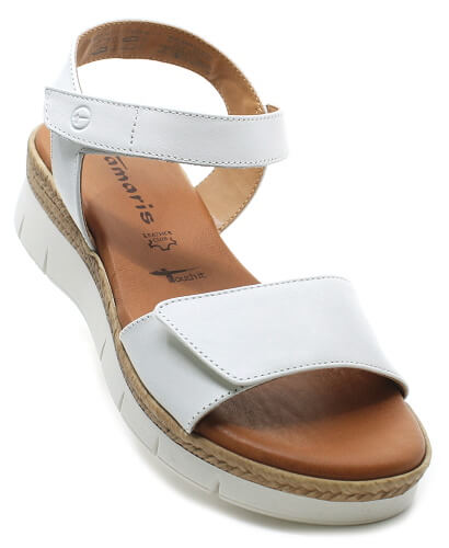 TAMARIS 1-28220-44 117 white leather, dámské sandály 