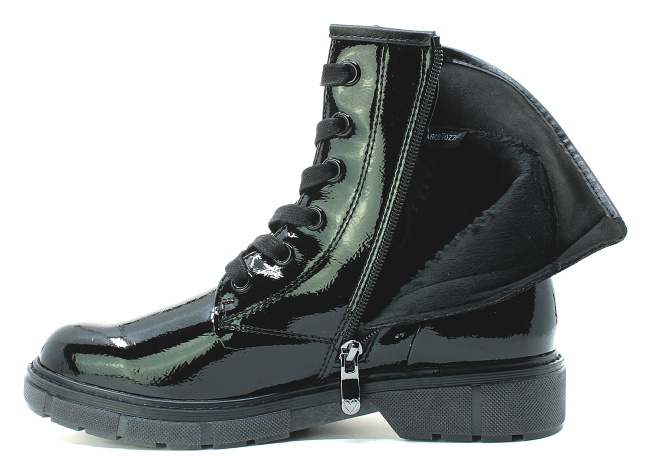 MARCO TOZZI 2-25282-41 018 black patent, dámská kotníková obuv