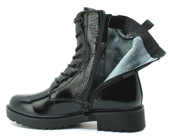 CAPRICE 9-25217-43 017 black naplak, dámská kotníková obuv