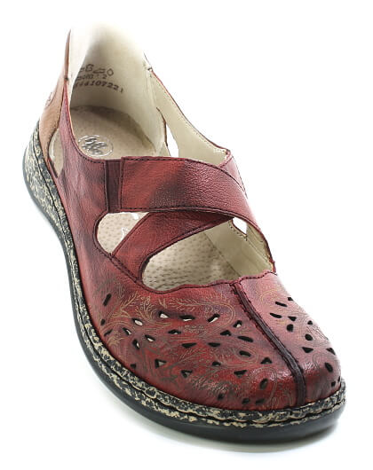 RIEKER 46352-33 red, dámské baleríny