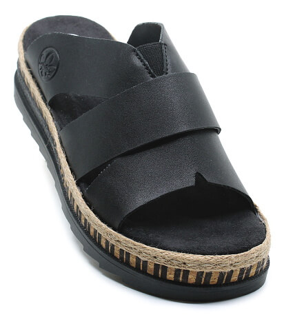 RIEKER V7989-00 black, dámské pantofle vel.40
