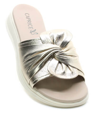 CAPRICE 9-27208-46 978 lt.gold metal, dámské pantofle