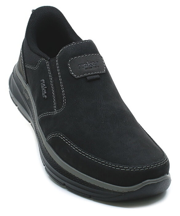 RIEKER B1851-00 black, pánské mokasíny vel.45