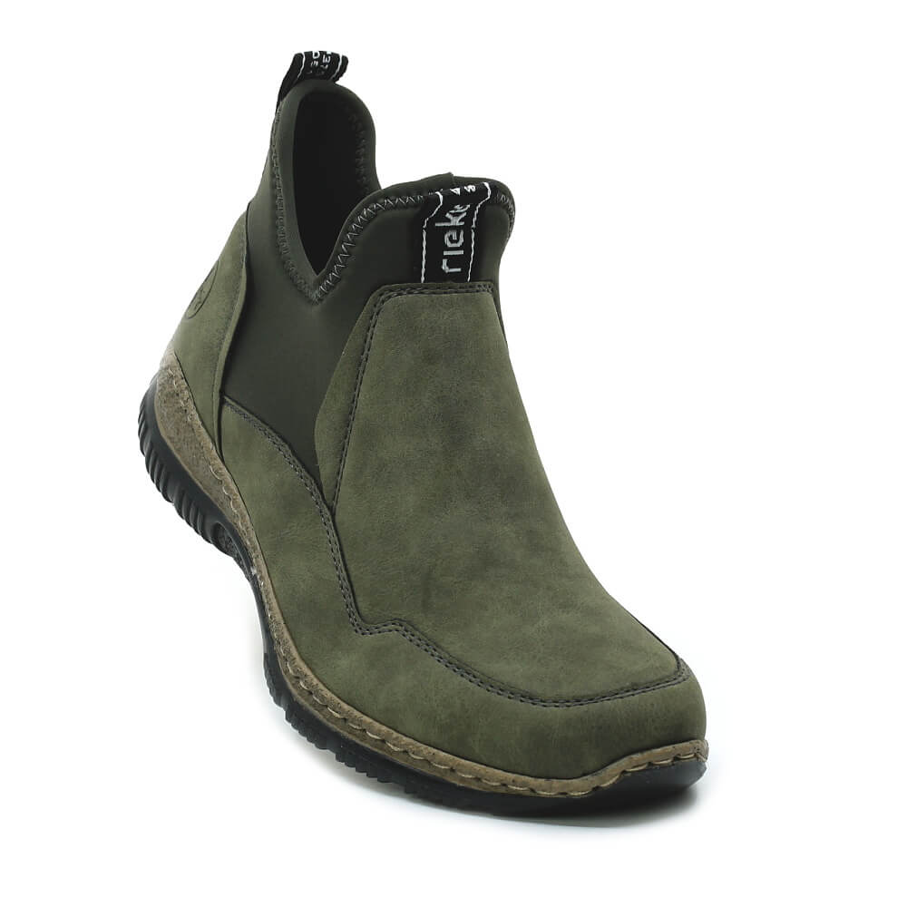 RIEKER N3275-55 green, dámská kotníková obuv