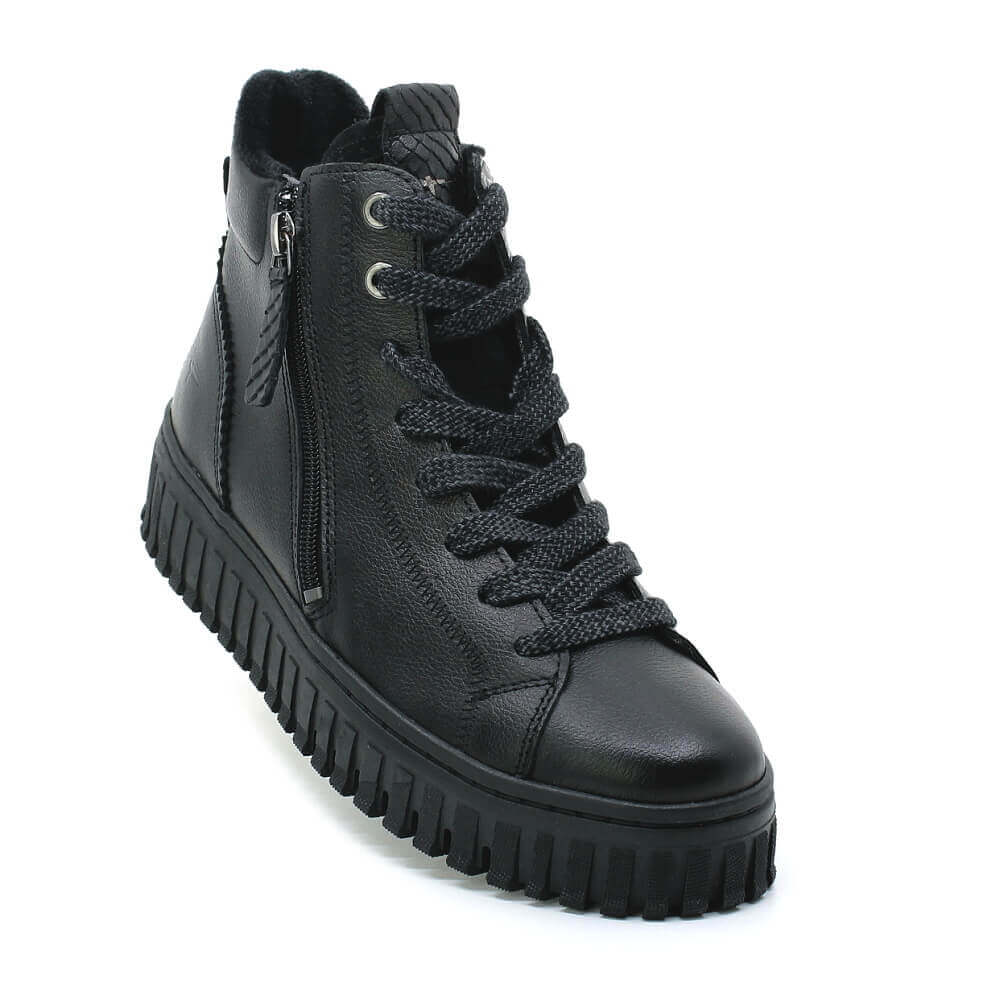 TAMARIS 1-25201-47 003 black leather, dámská kotníková obuv