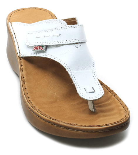 ORTO PLUS 3081-10 bílé, dámské žabky vel.37