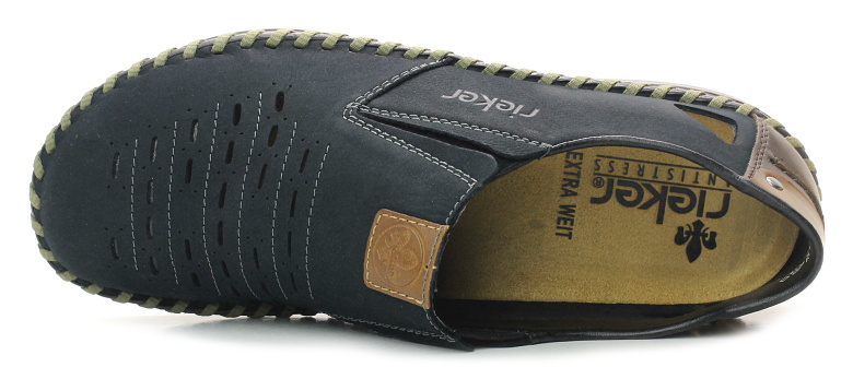 RIEKER B2457-14 blau, pánské mokasíny 