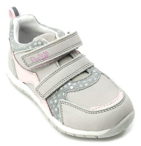 PONTE DA-07 light grey, dětské polobotky