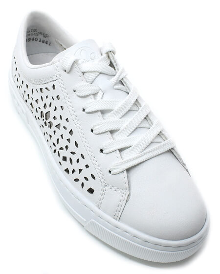 RIEKER L8831-80 white, dámské letní polobotky 