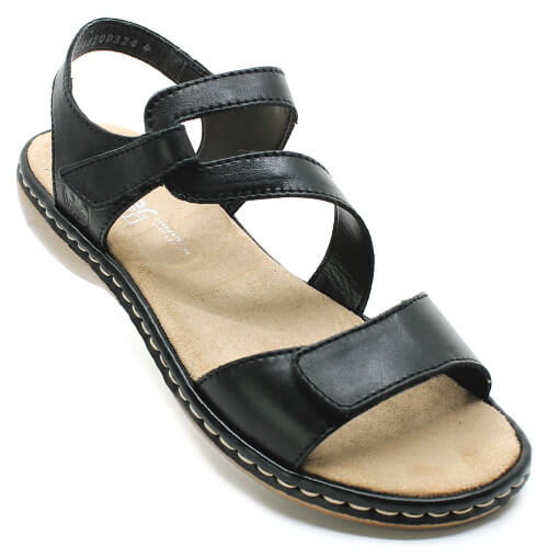 RIEKER 659C7-00 black, dámské sandály