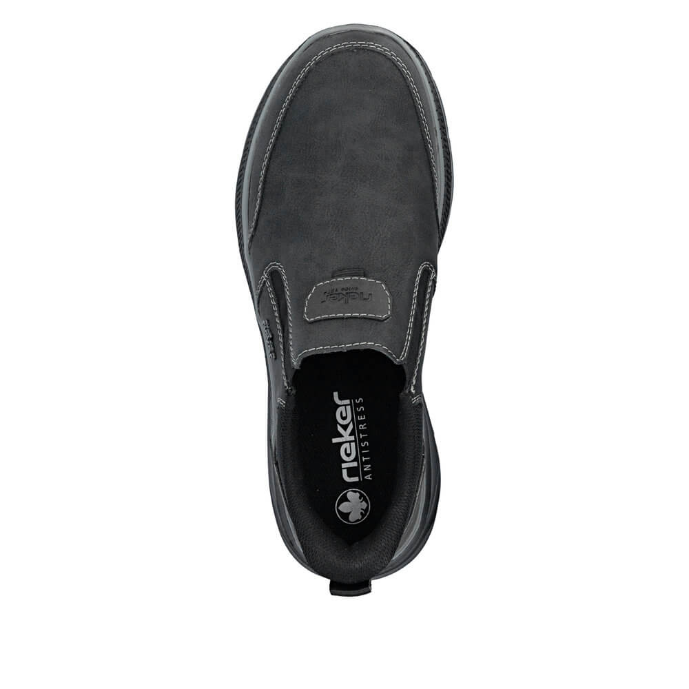 RIEKER B1851-00 black, pánské mokasíny vel.45