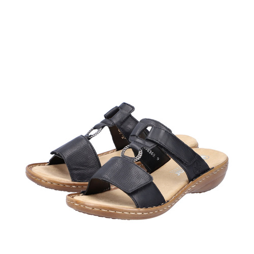 RIEKER 60885-00 black, dámské pantofle