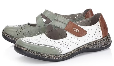 RIEKER 46363-90 white combi, dámská obuv